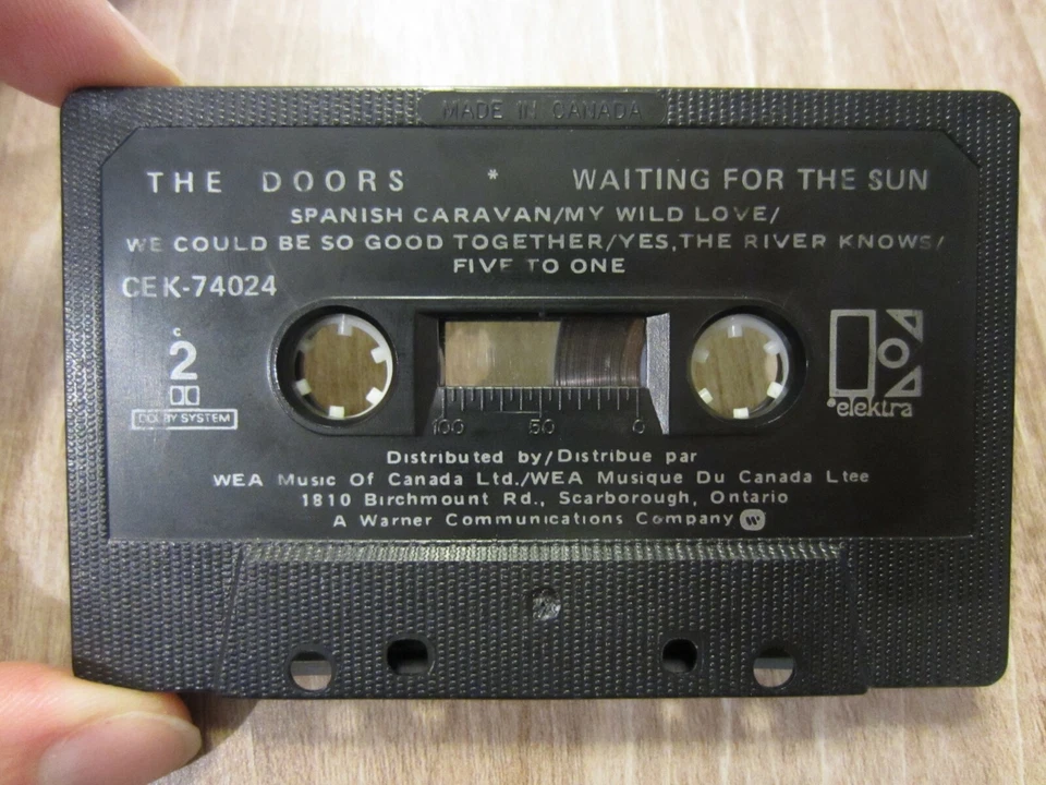 THE DOORS '68 album canada ELEKTRA cassette WAITING FOR THE SUN tested TAPE VG+  - Image 3 of 4