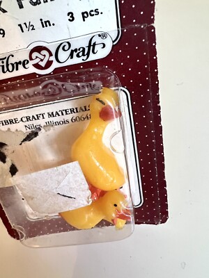 Vintage Plastic Duck Crafts Cake Dioramas Toppers Kitsch Home Decor Toy Mini