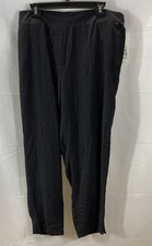 Calvin Klein Women's Crinkle Pull-On Ankle Pants Black NWT Size 1X