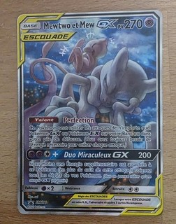 Carte Pokémon Mewtwo et Mew GX Escouade SM191 Soleil et Lune Neuve FR