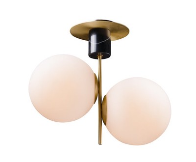 Maxim Vesper 2-Light Ceiling Light in Satin Brass and Black
