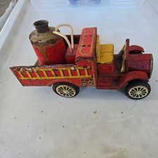 Tin Fiction Fire Truck Missing steering wheel, top and something in back