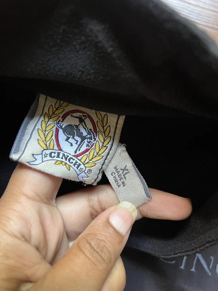 Cinch Vest Mens XL Black Softshell Fleece Lined Full Zip Western Rodeo Cowboy - Image 4 of 4