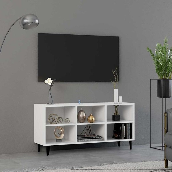 Tv-Schrank Mit Metallbeinen Wei? 103,5X30X50 Cm-image