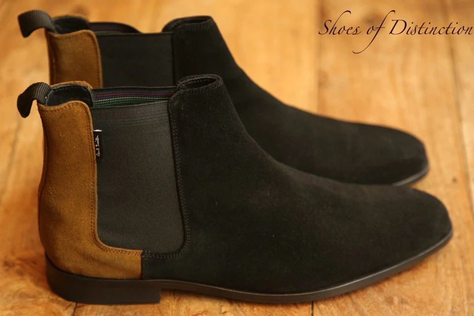 Paul Smith Gerald Tostado Negro Gamuza Chelsea Botas Zapatos Para Hombre UK 9 US 10 EU 43 Foto 3 de 4