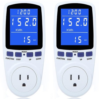2 Pack Upgraded Watt Meter Power Meter Plug Home Electricity Usage Monitor, E...