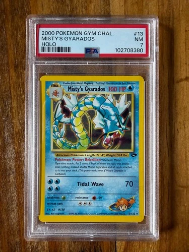 POKEMON TCG - GYM CHALLENGE - MISTY'S GYARADOS HOLO 13/132 - PSA 7