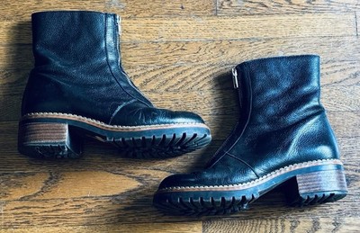 Bertuchi Spain Leather Front Zip Ankle Boots Women s EU 39 US 8.5 Black