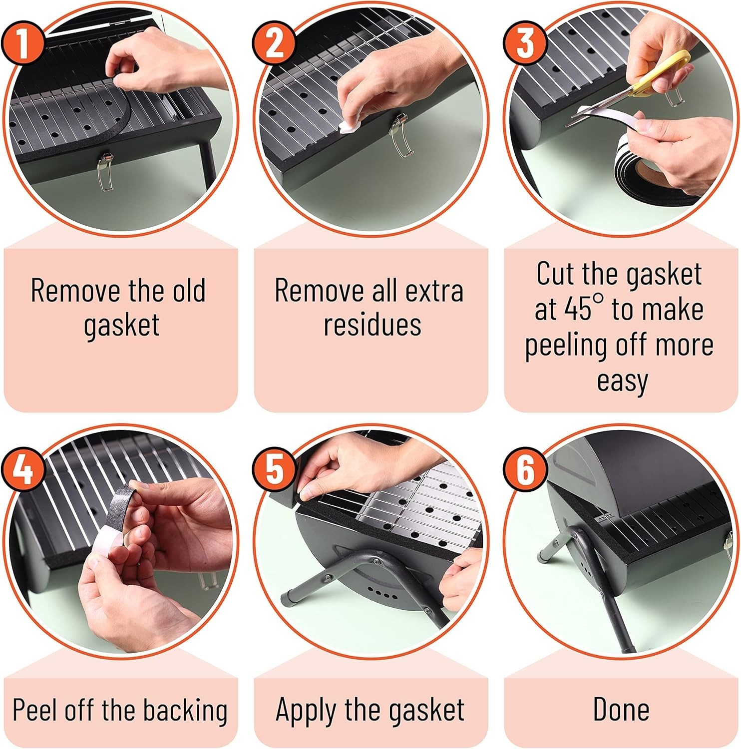 15 Ft High Heat Smoker Gasket for BBQ – Self-Stick Grill Seal Tape, Free & shipp