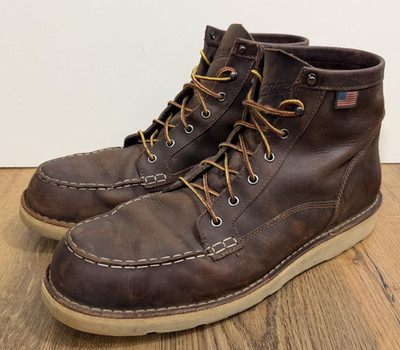 Danner Bull Run Moc Toe Work Boots 15563 6'' Brown 15 D