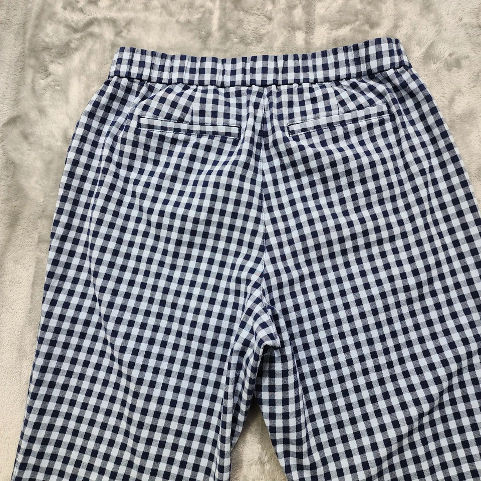 Lands End Pants Womens 6P PETITE Blue Gingham Check Mid Rise Pull On Capri Chino - Image 3 of 4