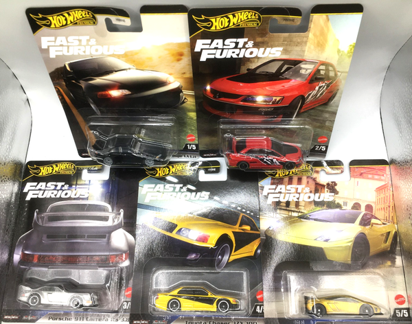 Hot Wheels Premium Fast & Furious 5 Set Honda Lancer Porsche Toyota Lamborghini-image
