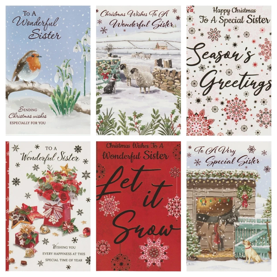 SILVERLINE / POPPY HILL ETC Sister Christmas Card ~ Cute / Traditional Christmas Cards ~ Various Designs