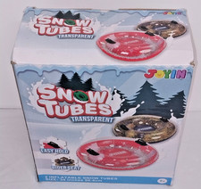 2 pk NEW Joyin Transparent Snow Tubes, 34" Inflatable Sledding Easy Hold Handles