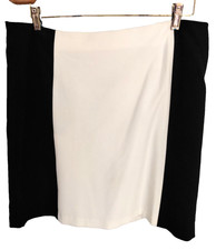 INC Black  Ivory Skirt Womens Sz 14 Slimming