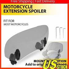 Universal Motorcycle Wind Screen Windshield Deflector Extension Spoiler Clip On