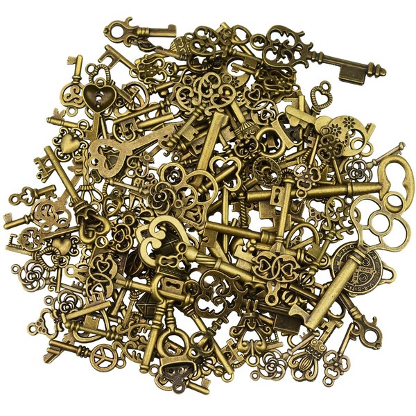 Skelett SchlüSsel AnhäNger Vintage Bronze DIY Schmuck Basteln Hochzeit 125 StüCk-image
