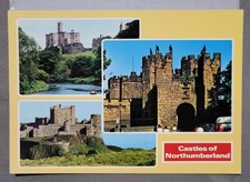 Vintage Postcard Unused Three Castles of Northumberland England