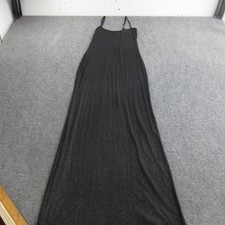Skims Maxi Slip Dress Womens XL Black Modal Spandex Scoop Neck Ribbed Jersey