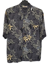 Tommy Bahama Silk Shirt Hawaiian Size XL Button Floral Camp Tropical