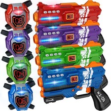 Laser Tag Guns Set of 4 Laser Tag Guns with Digital LED Score Display Vests,G...