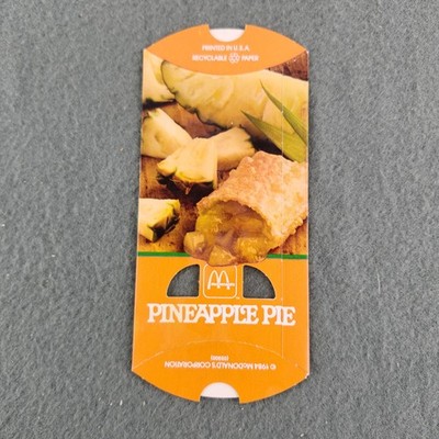 1984 McDonald's PINEAPPLE PIE BOX Vintage Restaurant Food Packaging Advertising