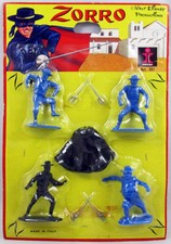 Zorro - Dulcop - Set de 4 figurines plastique monochrome (neuves sous blister)
