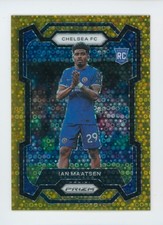 2023-24 Ian Maatsen Panini Prizm Breakaway Gold Chelsea Rookie Soccer Card 1/10. rookie card picture