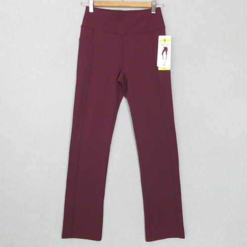 Skechers GoWalk Pant Womens S Burgundy High Waisted Active Stretch Pockets