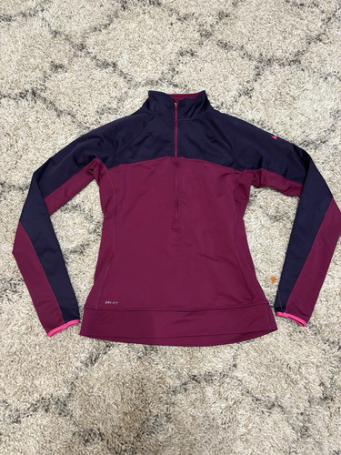 Nike Mujer Pro Media Cremallera Manga Larga Top Pullover Correr Ropa Activa Talla Mediana