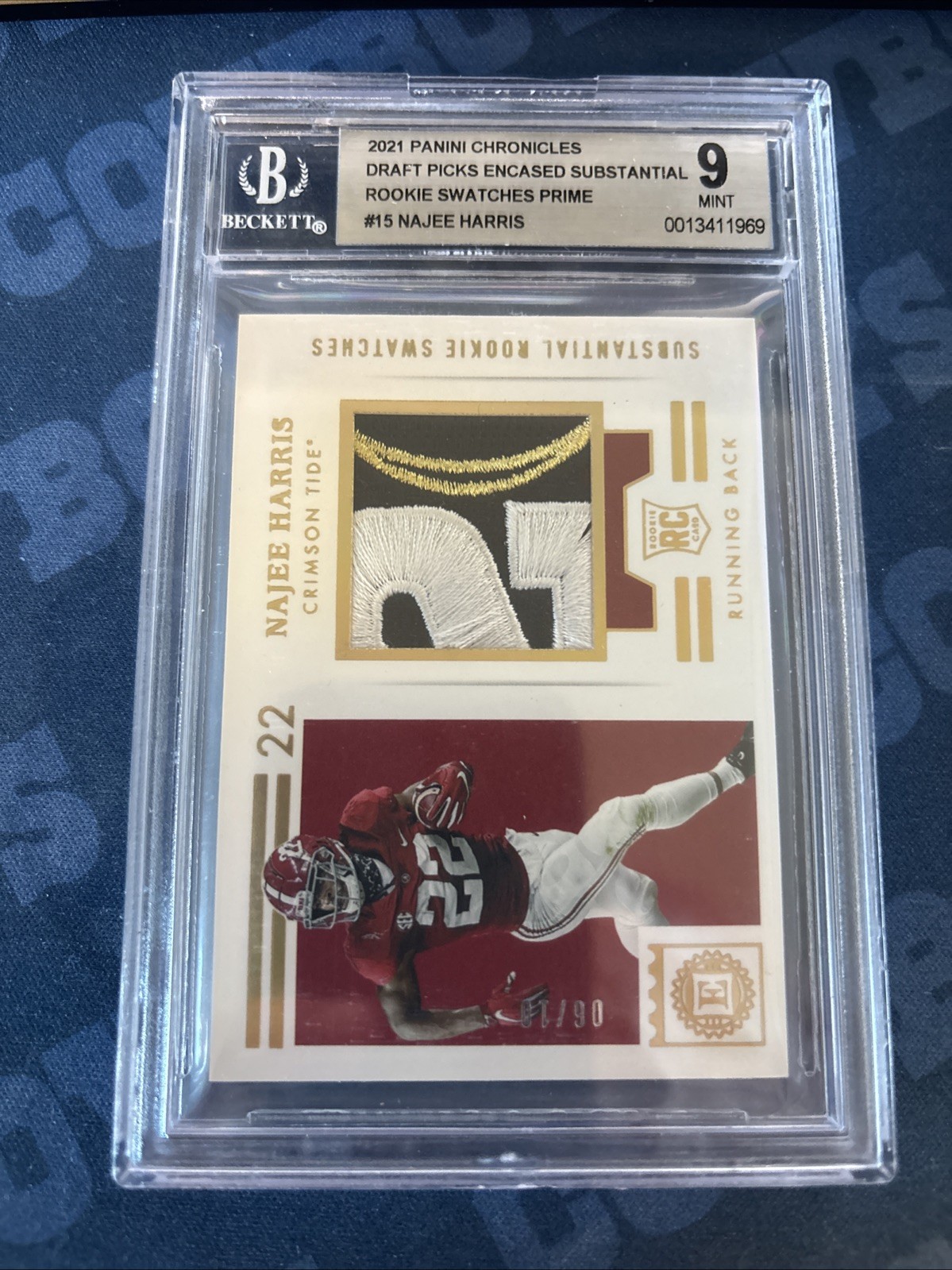 Najee Harris Panini Chronicles Draft Picks Encased Substantial Rookie Swatches #NH Base