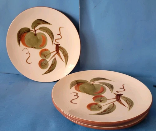 Vintage Stangl Pottery Orchard Song Luncheon Plate 8" Hand Painted Set of 4