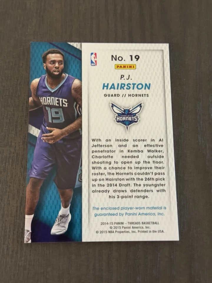 2014-15 Panini Threads Rookie Threads Patch #19 PJ P.J. HAIRSTON Rookie Card RC - Image 2 of 2