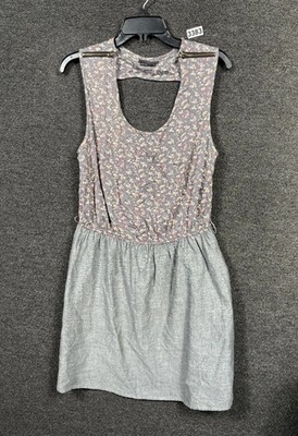 Obey Floral Sheath Dress Womens Size L Multicolor Sleeveless Zip Detail