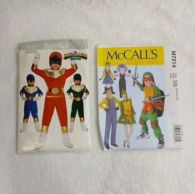 Pattern Lot  McCall's Ninja Turtles Costumes S-XL Butterick Power Rangers Read