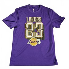 NBA Los Angeles Lakers 23 Purple Basketball T-Shirt Large Lebron James Jersey
