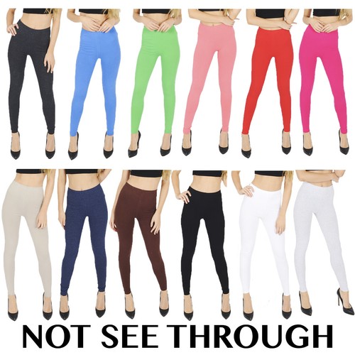 Womens Full Length Cotton Leggings Plus 