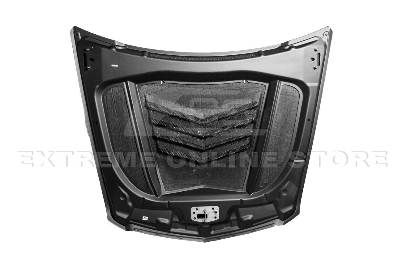 Middle Vented Front Fiberglass Hood 0915 Cadillac CTSV Extractor PRIMED BLACK eBay