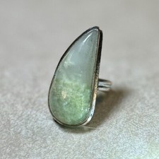 Vintage Large Agate Gemstone 925 Sterling Silver Ring