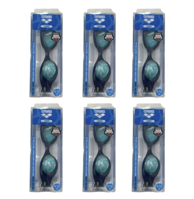 Lot Of 6 Arena Adjustable Swimming Goggles Blue/Light Blue Jr Size 6-12 Years