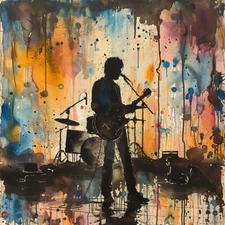 "SOLO ACT" ART PRINT SIGNED NUMBERED 12"X12" ON QUALITY ART PAPER ROCK ICON