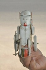 Vintage Fine Litho Monkey Playing Hockey Mechanical Tin Toy, Japan 