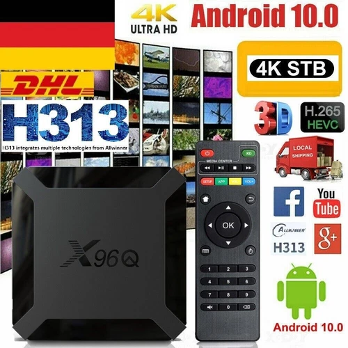 2025 X96Q Android TV Box 10 Smart H313 Allwinner Quad-Core 2GB+16GB 4K HDMI 2.0 - Bild 1 von 15