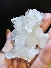 Clear Faden quartz natural cluster crystal free form needle quartz specimen RARE