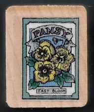 PANSY FLOWER SEED PACKET FAST BLOOM Spring Hero Arts COUNTRY GARDEN Rubber Stamp