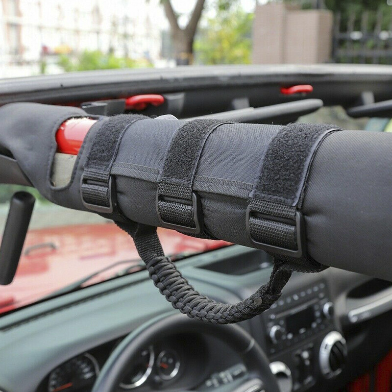 2-Pack Black Grab Handles For Jeep Wrangler - CJ, YJ, TJ, JK, JL - Velcro Mount 3 thumbnail image