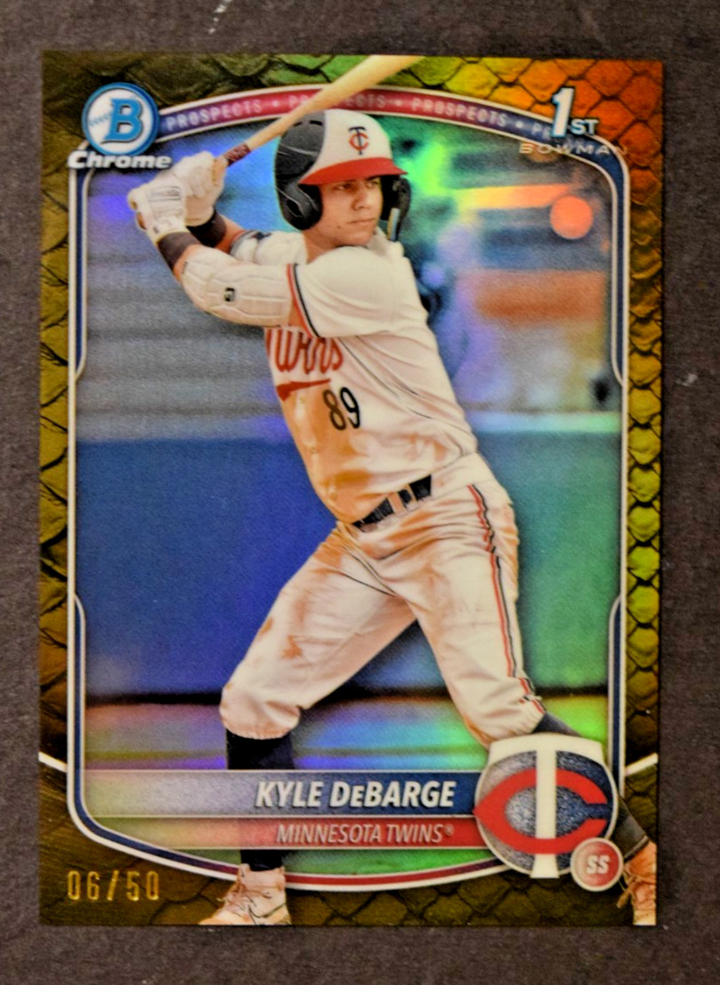 2025 Bowman Chrome Kyle DeBarge Gold Reptilian Refractor #06/50 (BCP-139)