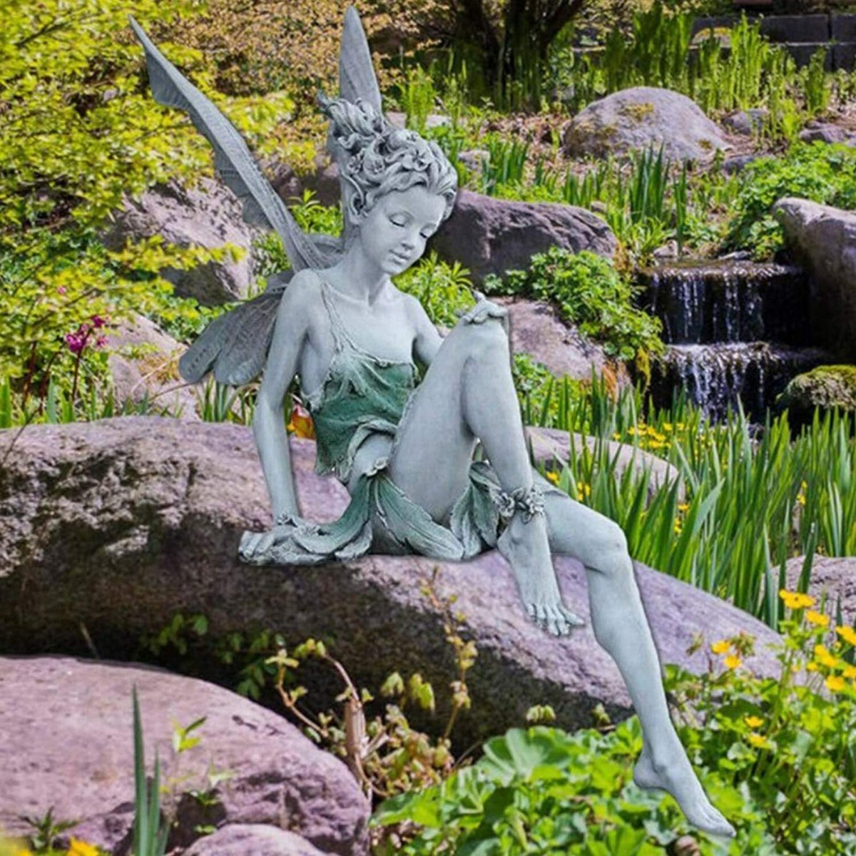 Beautiful Fairy Statue Tudor And Turek Sitting Garden Ornament