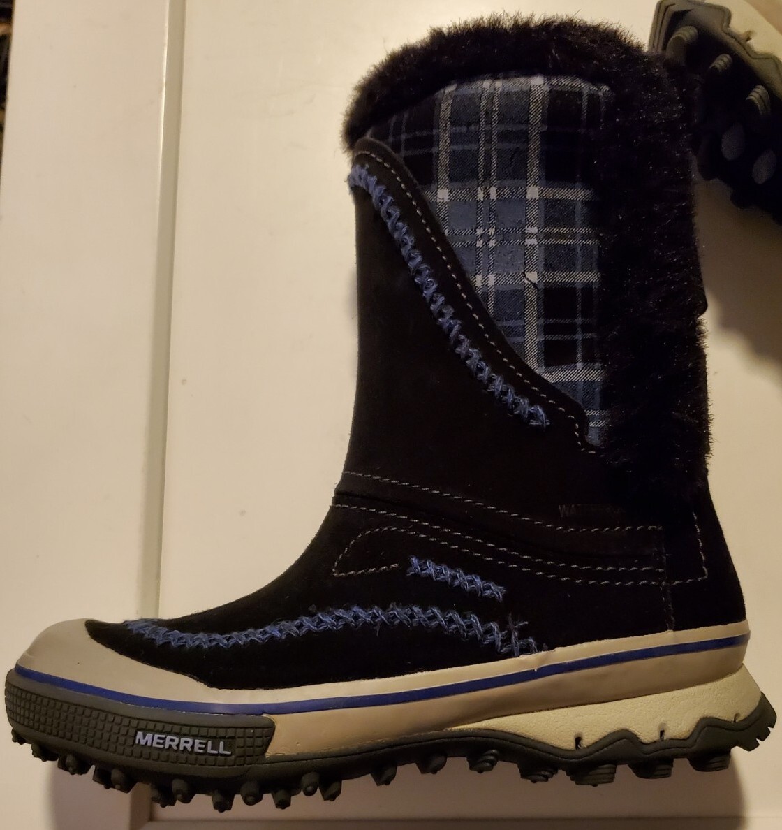 Merrell Pixie Pull Waterproof Black Suede Blue Sn… - image 5