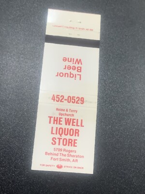 Vintage Arkansas Matchbook  Heine & Terry Upchurch Well Liquor Store  Ft Smith
